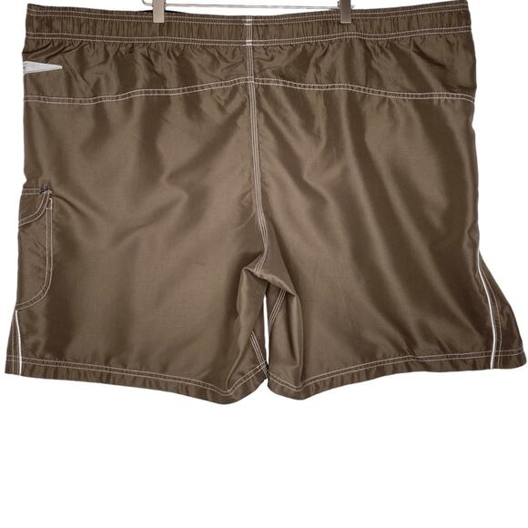 Speedo Men's Swim Trunks Brown Knee Length Marina Sport Volley Boardshorts XXL - Picture 7 of 16
